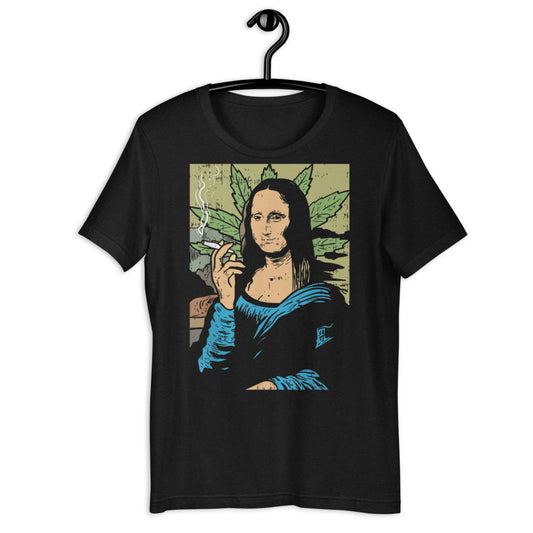 Mona Lisa Smoking A Joint / Short-Sleeve Unisex T-Shirt