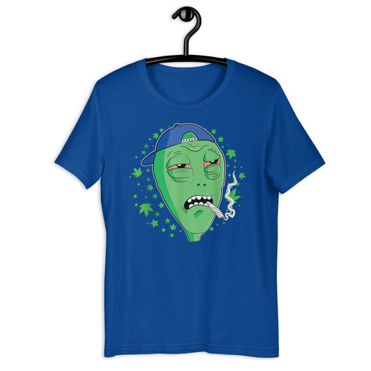 Funny Alien Smoking Weed / Short-Sleeve Unisex T-Shirt