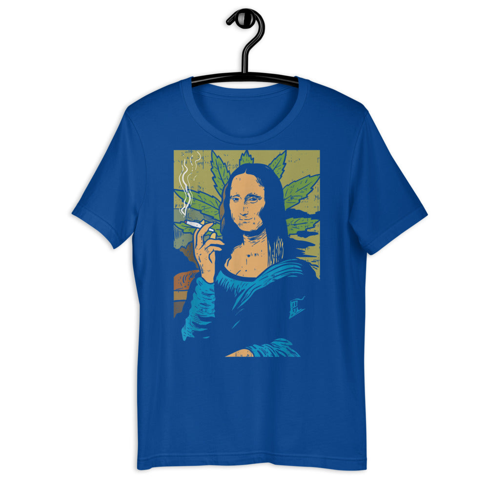 Mona Lisa Smoking A Joint / Short-Sleeve Unisex T-Shirt