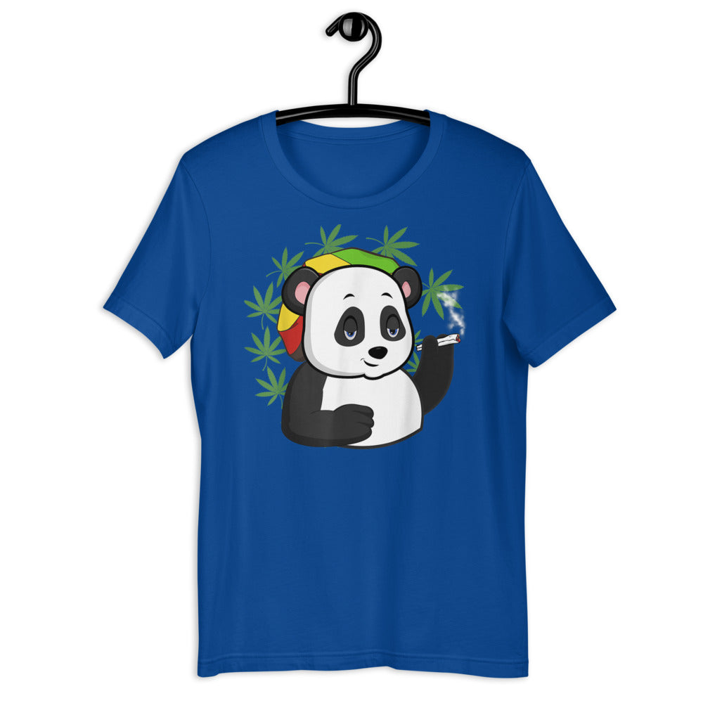 Weed Smoking Gangster Panda / Short-Sleeve Unisex T-Shirt