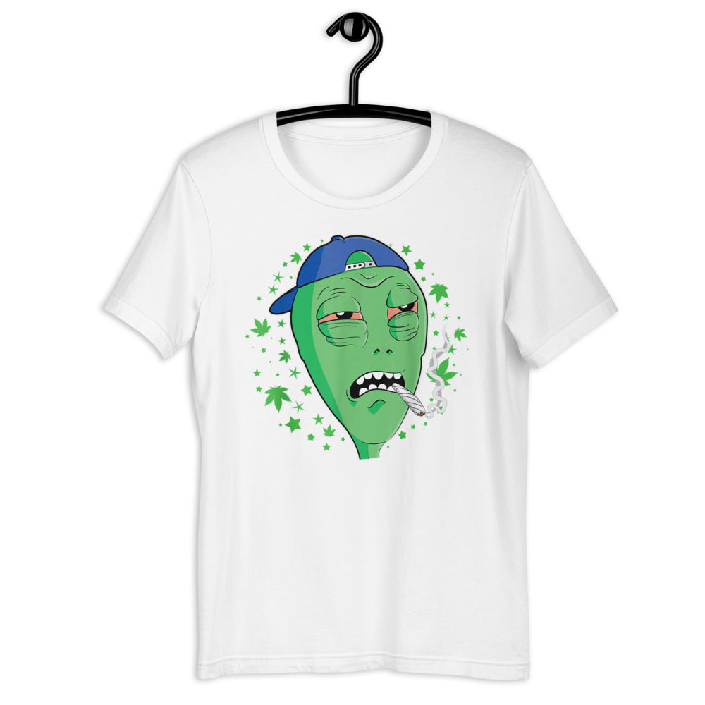 Funny Alien Smoking Weed / Short-Sleeve Unisex T-Shirt