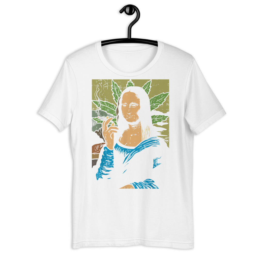 Mona Lisa Smoking A Joint / Short-Sleeve Unisex T-Shirt