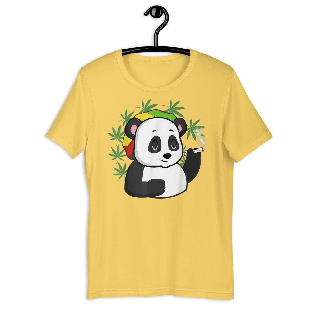 Weed Smoking Gangster Panda / Short-Sleeve Unisex T-Shirt